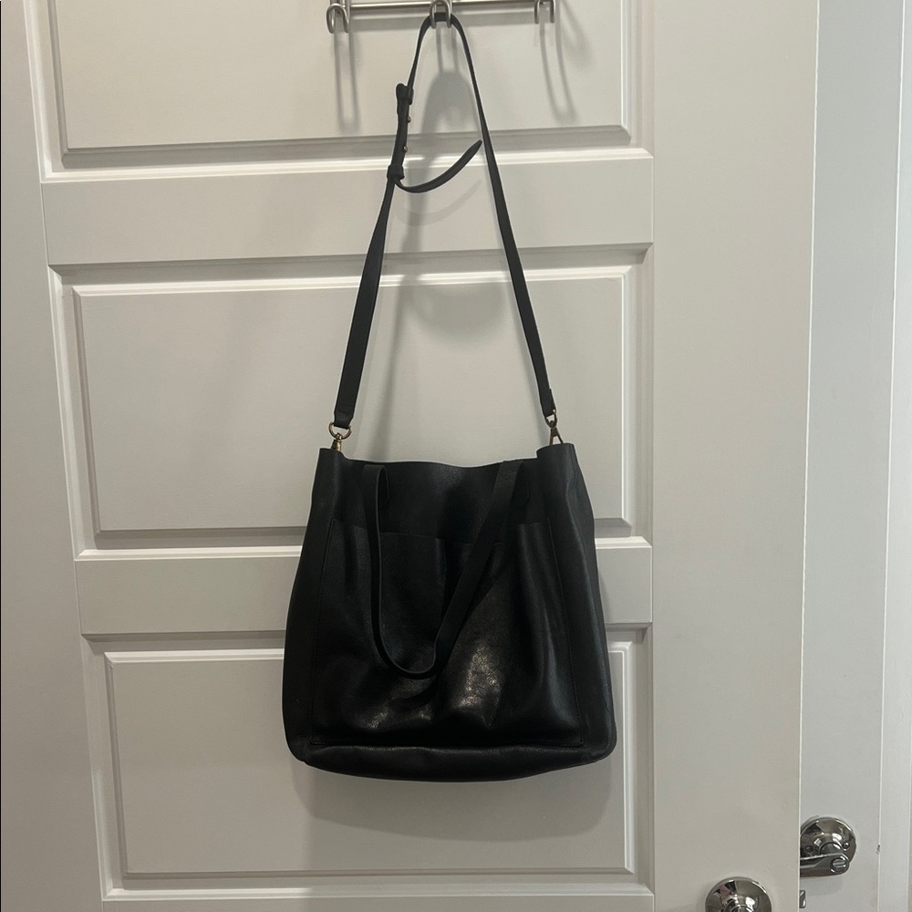 Madewell Black Leather Shoulder Bag